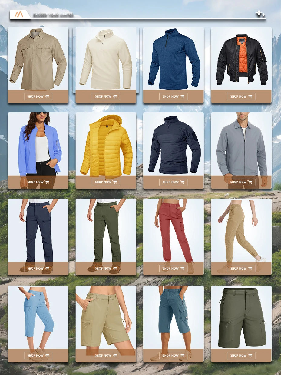 MAGCOMSEN Men's Waterproof Hiking Pants with Multi-pockets Ripstop Hard-wearing Quick Dry Casual Cargo Straight Working Pants