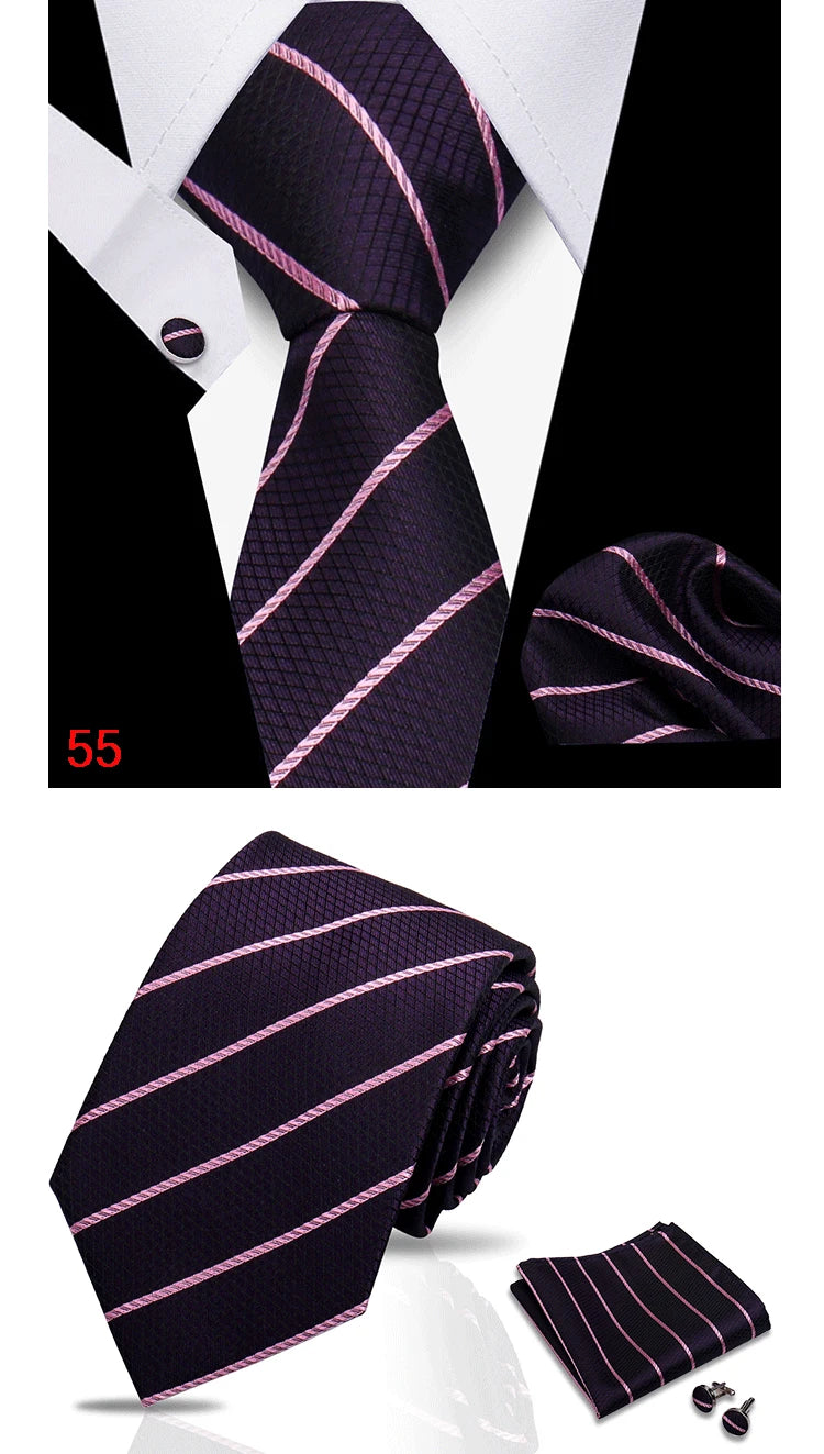 HUISHI 3-Pieces Blue Business Men's Tie Set Handmade NeckTie Men Formal Luxury Wedding High Quality Gravata Suit Accessories