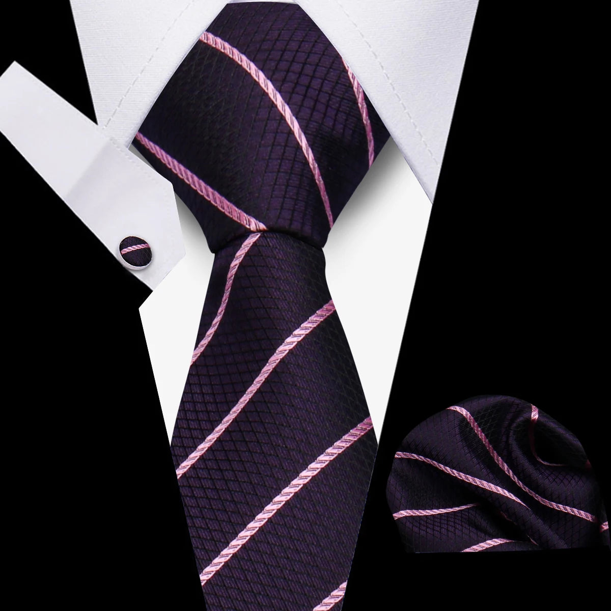 HUISHI 3-Pieces Blue Business Men's Tie Set Handmade NeckTie Men Formal Luxury Wedding High Quality Gravata Suit Accessories
