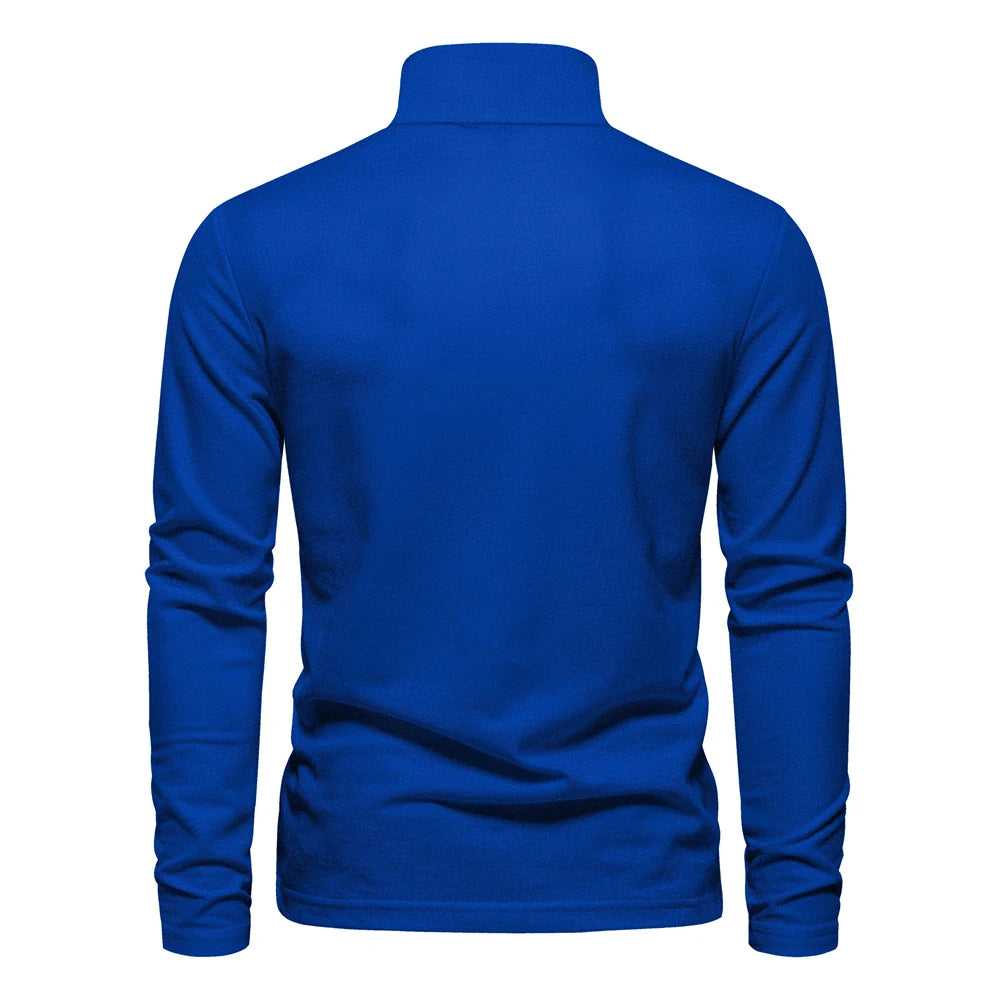 AIOPESON 2023 New Men's Deer Embroidery Polo Shirts Solid Color Long Sleeve Social Business Male