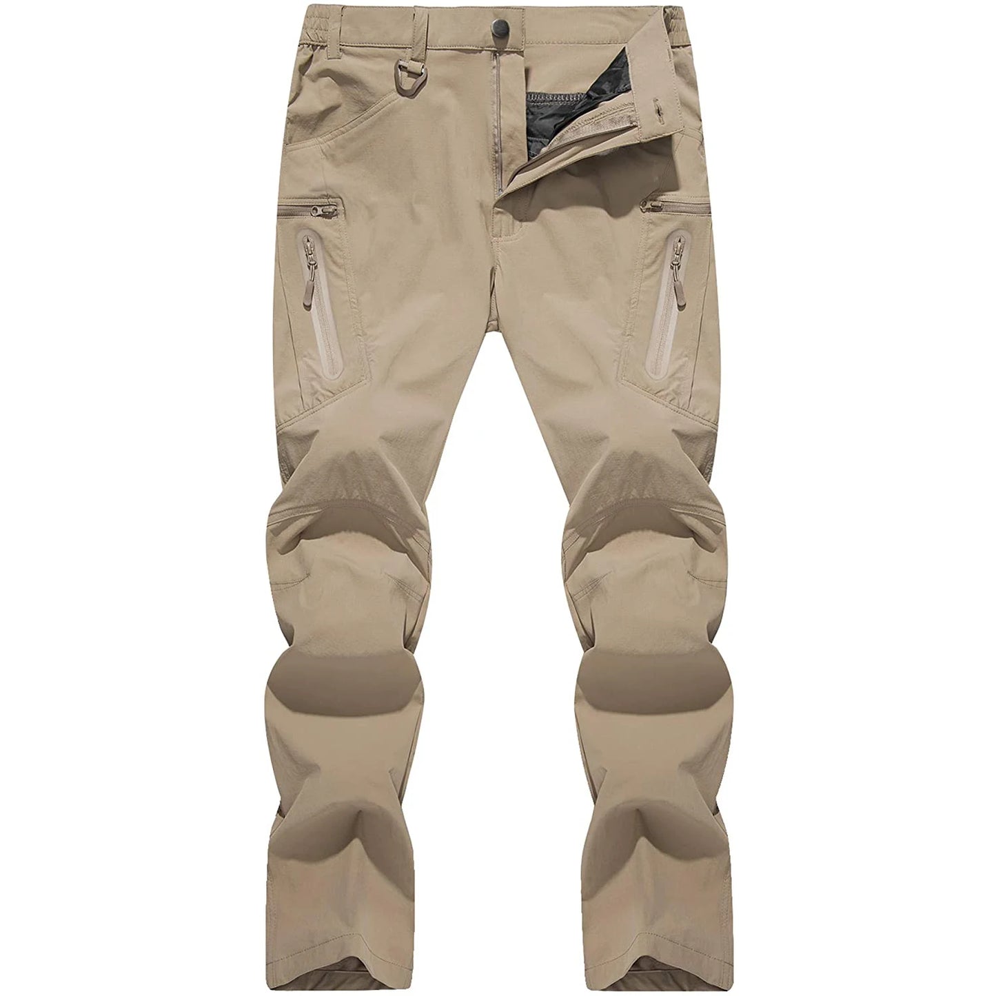 TACVASEN Summer Lightweight Trousers Mens Fishing Pants Outdoor Hiking Nylon Quick Dry Pockets Cargo Pants Casual Work Trousers