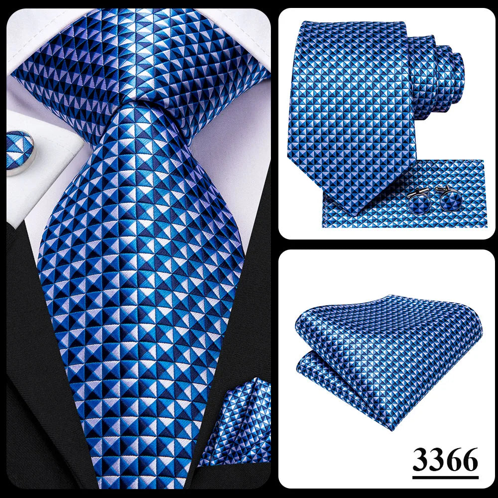 Hi-Tie 100% Silk Luxury Mens Ties Floral Black Gold Ties Paisley NeckTie Pocket Square Cufflinks Set Men's Wedding Party Tie