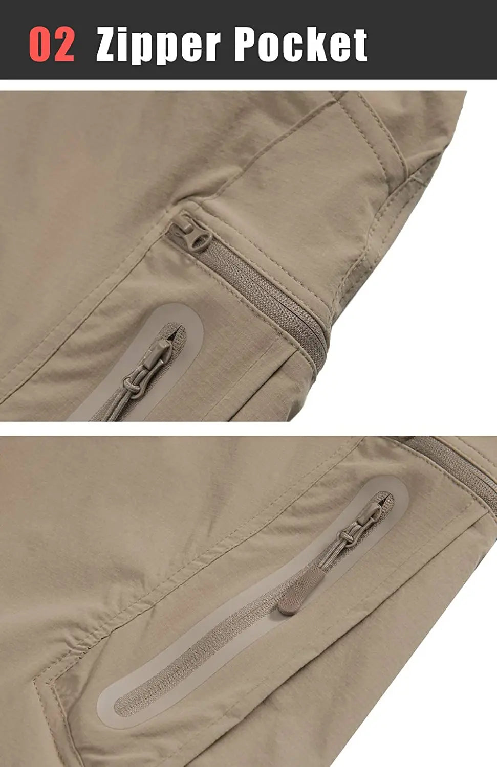 TACVASEN Summer Lightweight Trousers Mens Fishing Pants Outdoor Hiking Nylon Quick Dry Pockets Cargo Pants Casual Work Trousers