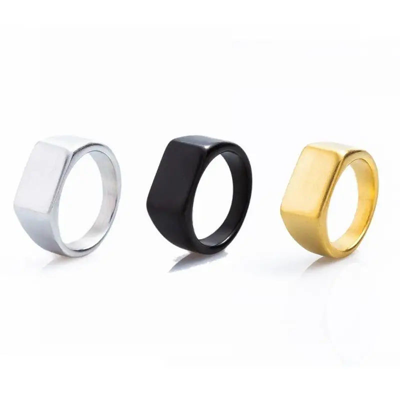 Jiayiqi Classic Frosted/Smooth Tops Men's Rock Punk Rings Cool Fashion Individuality Signet Ring For Women Man Party Jewelry