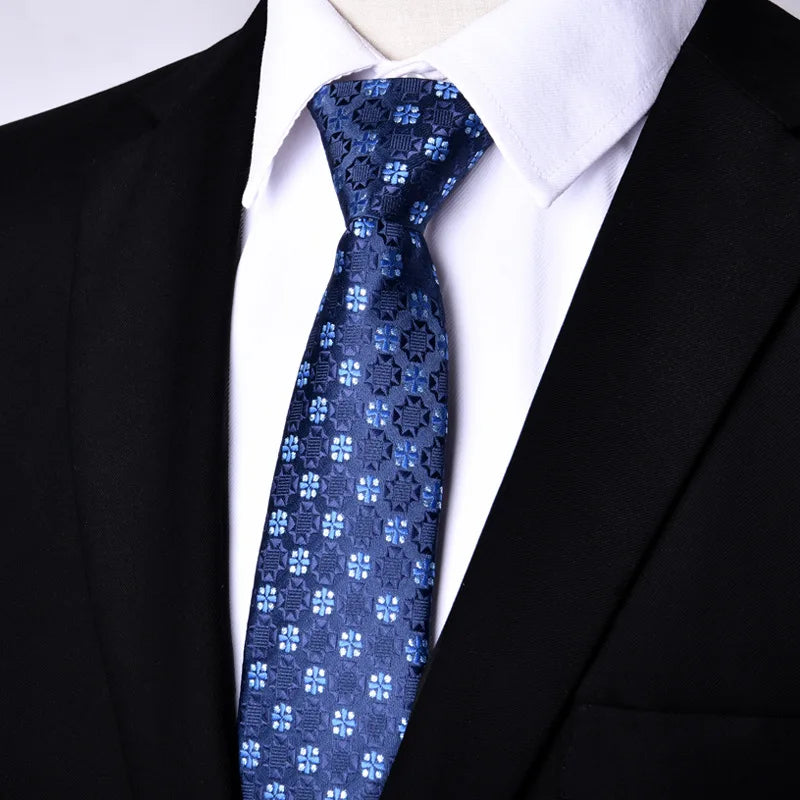 NEW Paisley Zipper Ties for Men 7CM Skinny Neck Tie Solid Striped Neckties Men's Automatic Zipper Tie Blue Lazy Ties