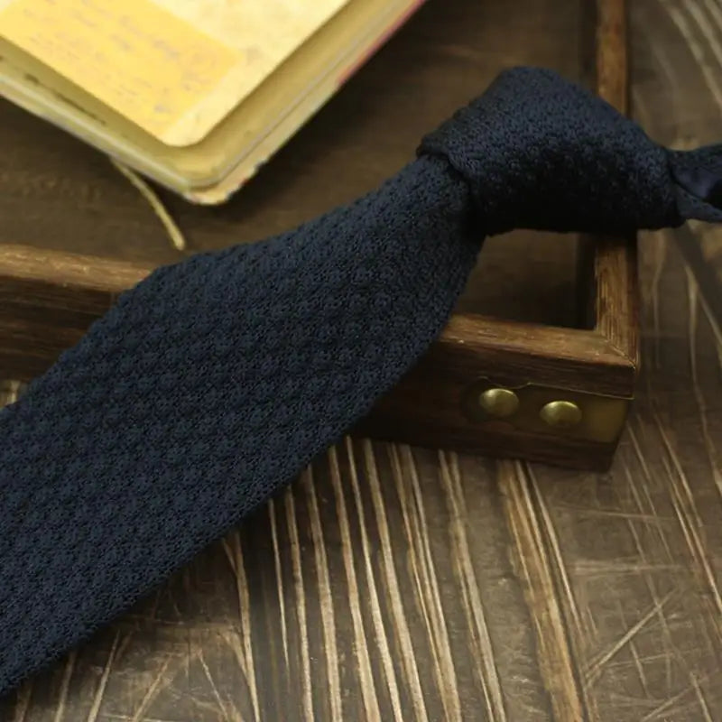 Fashion Solid Color Neckties For Men Women Casual Knitted Neck Ties 7cm Width Brown Orange Tie Daily Wear JK Accessories Cravat