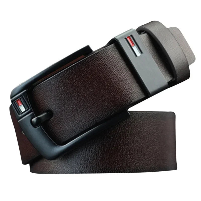 Famous Brand Design PU Leather Belt for Men Classical Alloy Pins Buckle Waist Belts Wild West Punk for Jeans Leisure Waistband