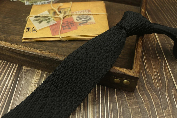 Fashion Solid Color Neckties For Men Women Casual Knitted Neck Ties 7cm Width Brown Orange Tie Daily Wear JK Accessories Cravat