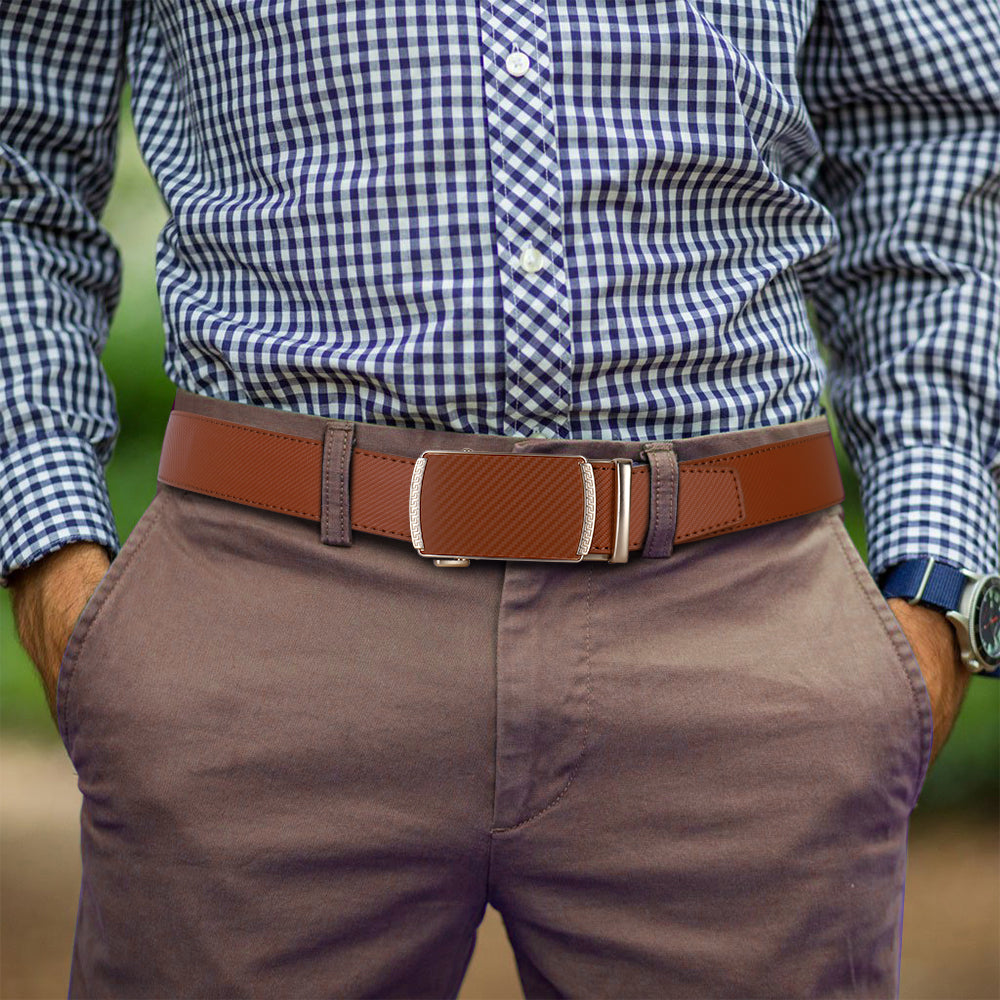 125cm Men Belts  Automatic Buckle Leather Waist Strap Male Waistband Mens High Quality Girdle Belts for Women Men Gifts