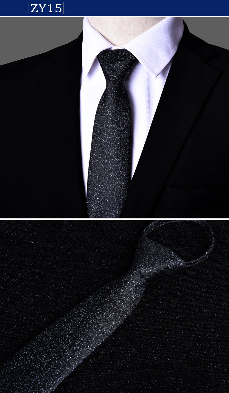 NEW Paisley Zipper Ties for Men 7CM Skinny Neck Tie Solid Striped Neckties Men's Automatic Zipper Tie Blue Lazy Ties