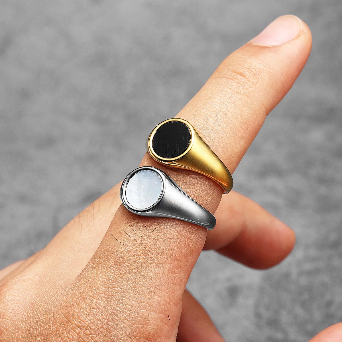 Luxury Aesthetic Shell Men Rings Stainless Steel Women Jewelry Simple Punk Rock Cool Stuff Fashion Accessories Gift Wholesale