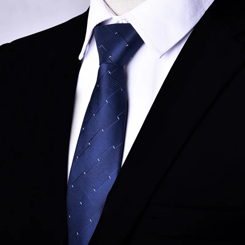 NEW Paisley Zipper Ties for Men 7CM Skinny Neck Tie Solid Striped Neckties Men's Automatic Zipper Tie Blue Lazy Ties