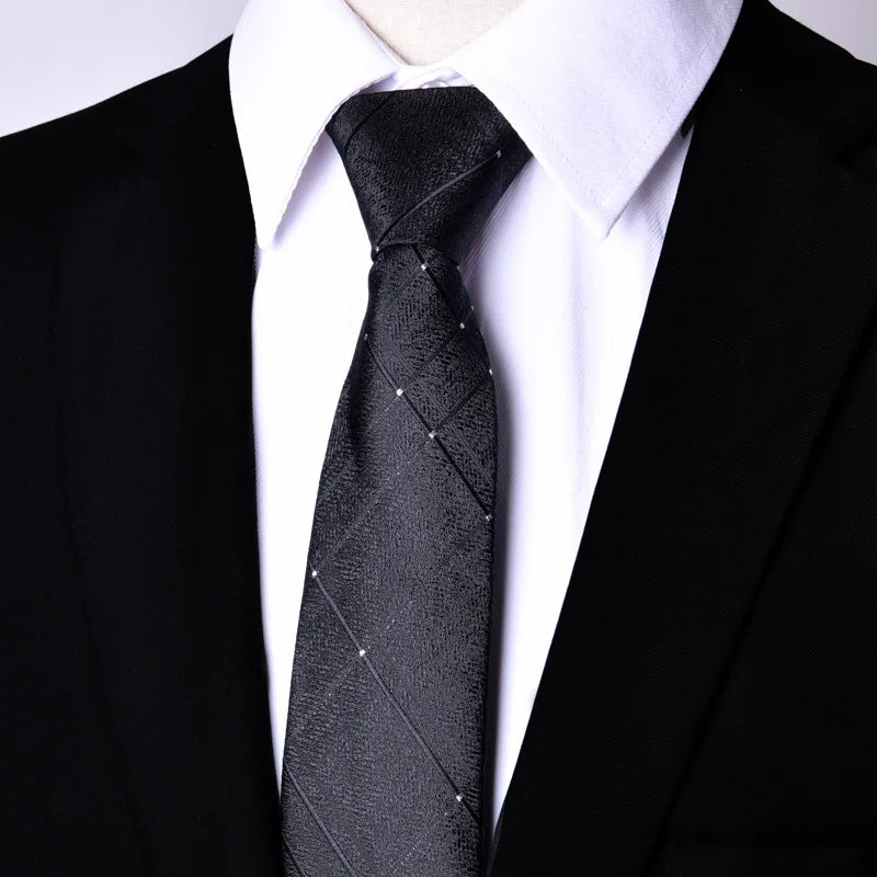 NEW Paisley Zipper Ties for Men 7CM Skinny Neck Tie Solid Striped Neckties Men's Automatic Zipper Tie Blue Lazy Ties