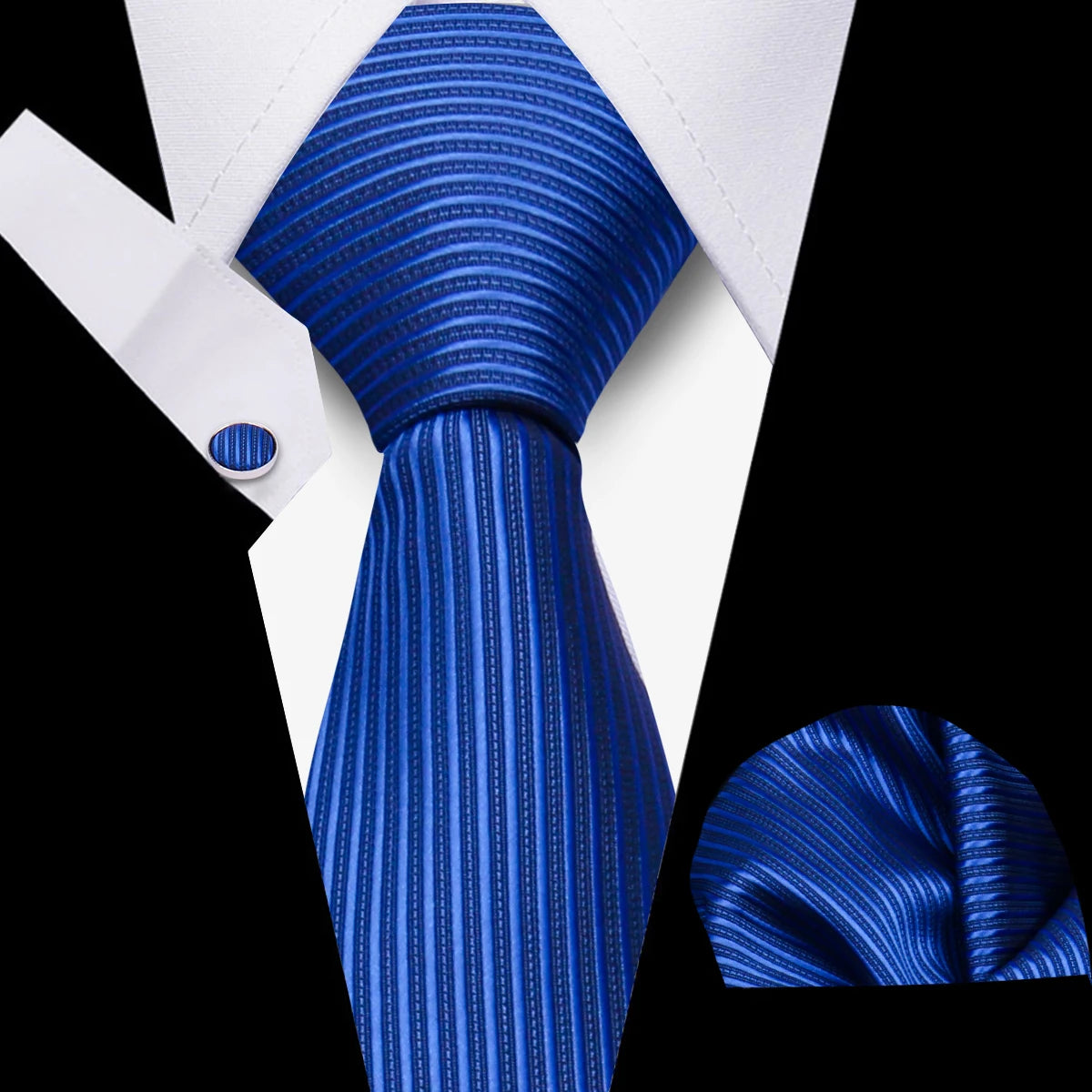 HUISHI 3-Pieces Blue Business Men's Tie Set Handmade NeckTie Men Formal Luxury Wedding High Quality Gravata Suit Accessories