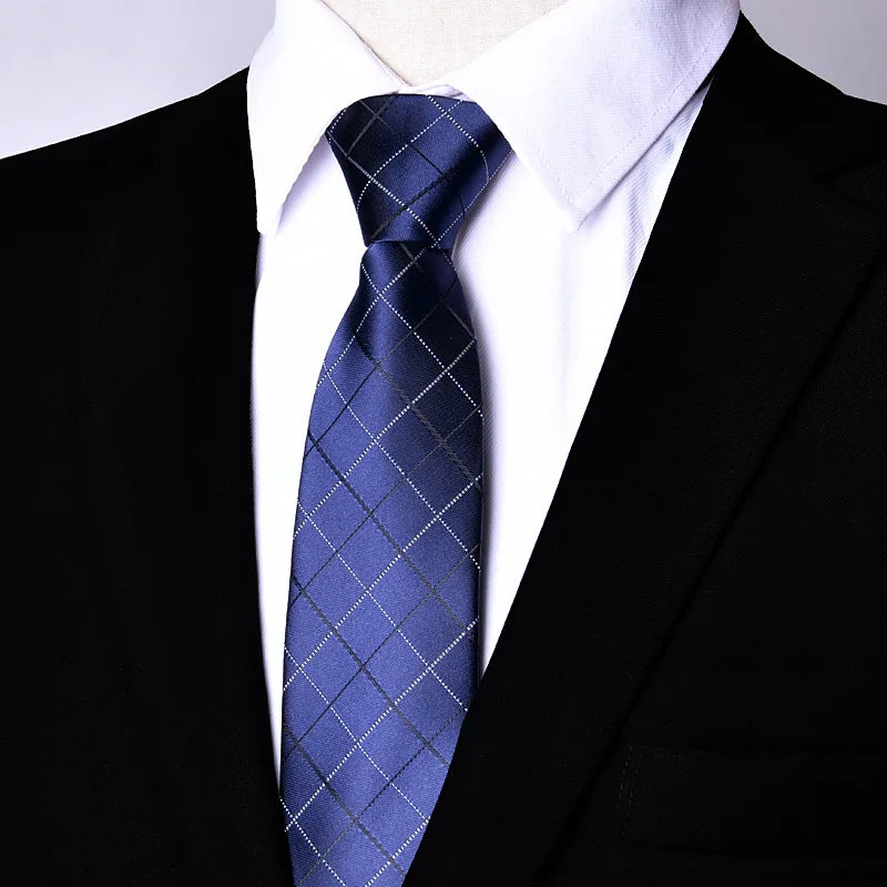 NEW Paisley Zipper Ties for Men 7CM Skinny Neck Tie Solid Striped Neckties Men's Automatic Zipper Tie Blue Lazy Ties