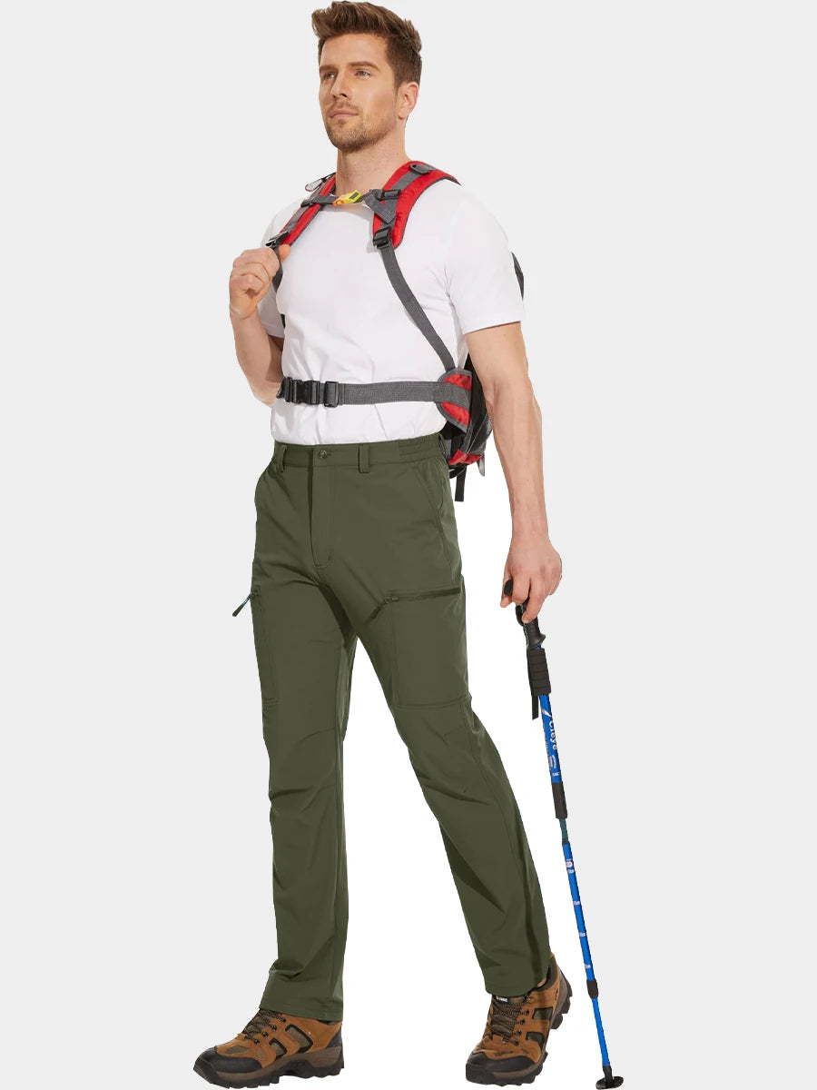 MAGCOMSEN Men's Waterproof Hiking Pants with Multi-pockets Ripstop Hard-wearing Quick Dry Casual Cargo Straight Working Pants
