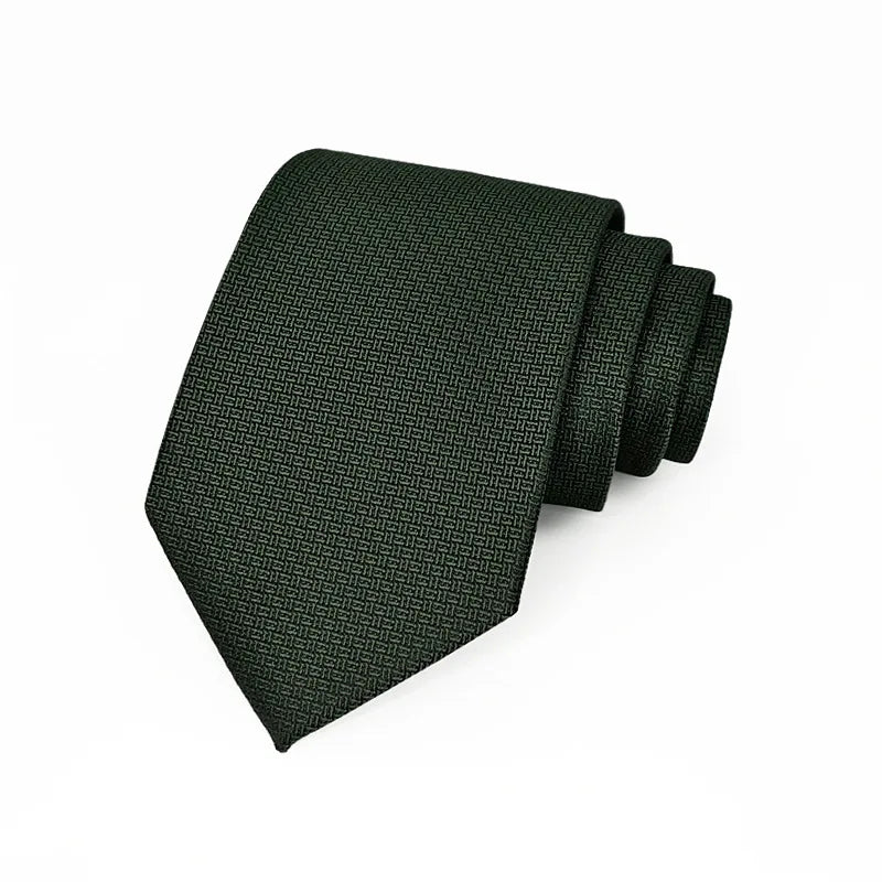8cm Width Solid Color Dark Striped Neck Ties For Men Trendy Gentlemen Formal Brown Wine Necktie Wedding Party Suit Tuxedo Cravat