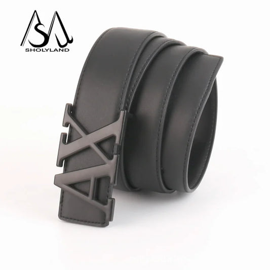 New Trend Fashion Men's Belt Leather Designer Pants Fashion Brand Wide Belt Men's Luxury Fancy Vintage Strap Men's Jeans
