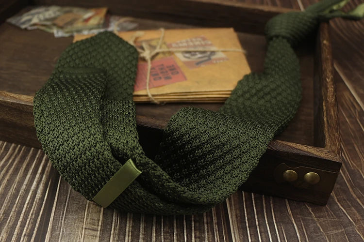 Fashion Solid Color Neckties For Men Women Casual Knitted Neck Ties 7cm Width Brown Orange Tie Daily Wear JK Accessories Cravat