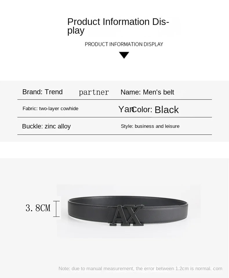 New Trend Fashion Men's Belt Leather Designer Pants Fashion Brand Wide Belt Men's Luxury Fancy Vintage Strap Men's Jeans