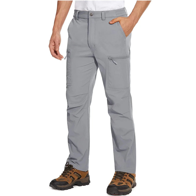 MAGCOMSEN Men's Waterproof Hiking Pants with Multi-pockets Ripstop Hard-wearing Quick Dry Casual Cargo Straight Working Pants