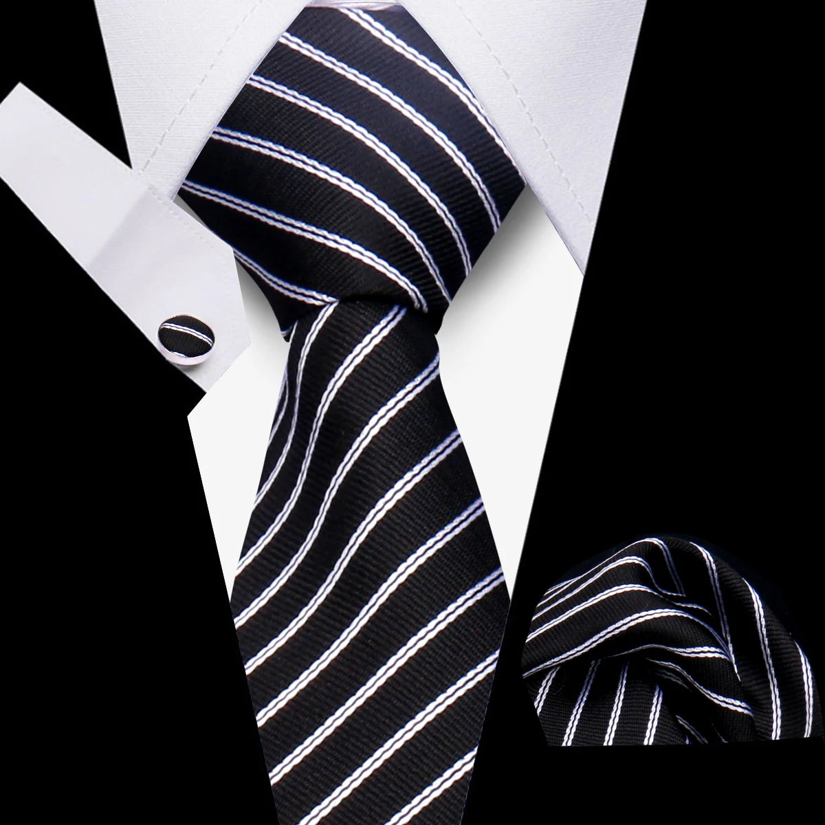 HUISHI 3-Pieces Blue Business Men's Tie Set Handmade NeckTie Men Formal Luxury Wedding High Quality Gravata Suit Accessories