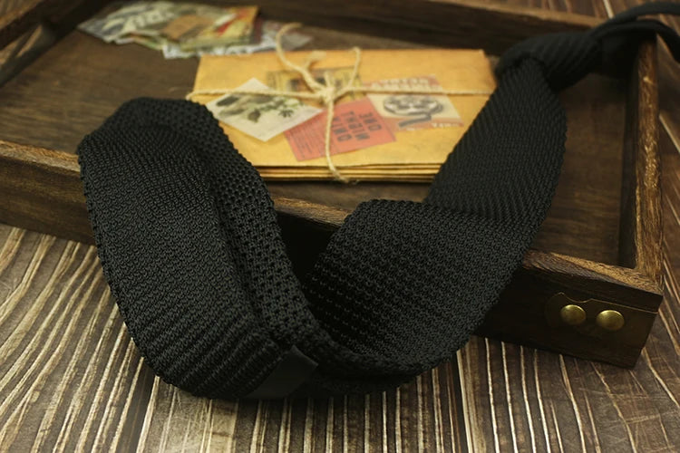 Fashion Solid Color Neckties For Men Women Casual Knitted Neck Ties 7cm Width Brown Orange Tie Daily Wear JK Accessories Cravat