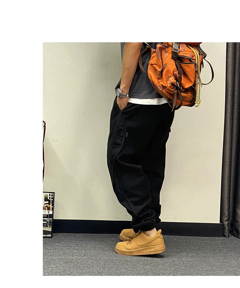 Plus Size Japanese Streetwear Oversize Cargo Pants Men Clothing Harajuku Casual Joggers Korean Hip Hop Baggy Trousers Male