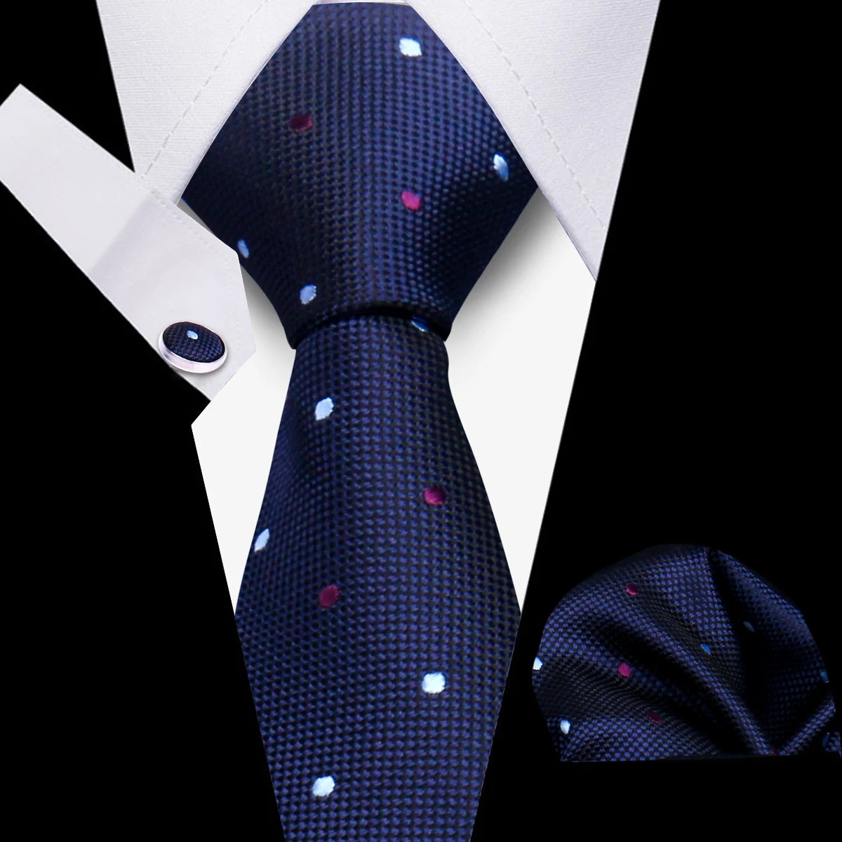 HUISHI 3-Pieces Blue Business Men's Tie Set Handmade NeckTie Men Formal Luxury Wedding High Quality Gravata Suit Accessories