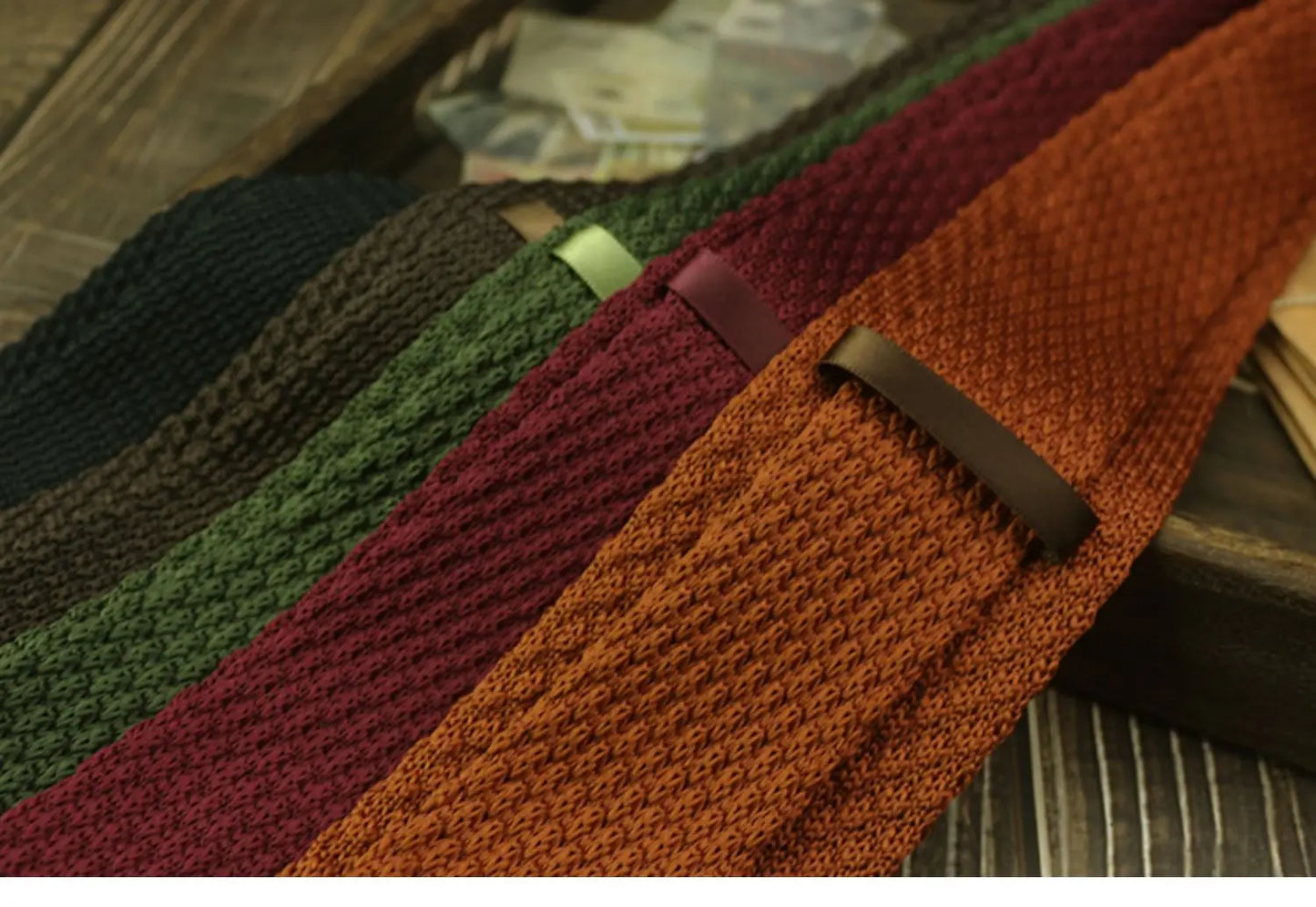 Fashion Solid Color Neckties For Men Women Casual Knitted Neck Ties 7cm Width Brown Orange Tie Daily Wear JK Accessories Cravat