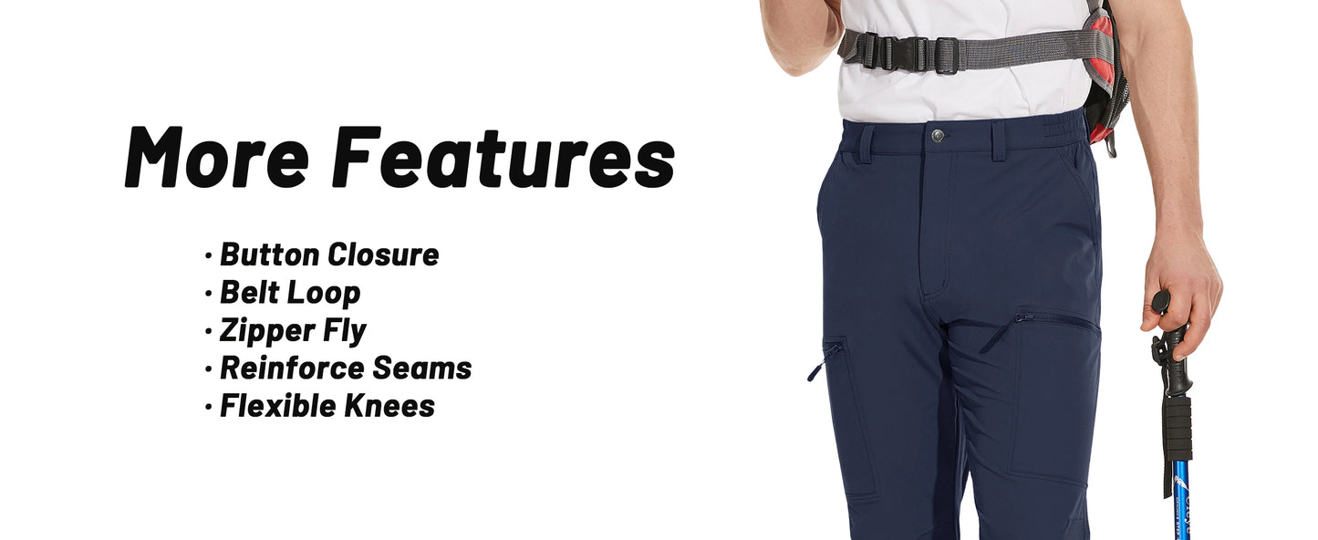 MAGCOMSEN Men's Waterproof Hiking Pants with Multi-pockets Ripstop Hard-wearing Quick Dry Casual Cargo Straight Working Pants