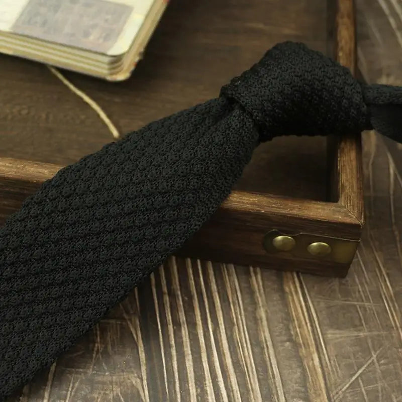 Fashion Solid Color Neckties For Men Women Casual Knitted Neck Ties 7cm Width Brown Orange Tie Daily Wear JK Accessories Cravat