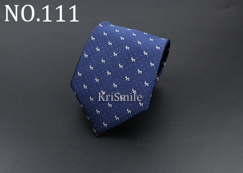 Novelty Ties For Men Cartoon Dog Dots Paisley Striped Fashion Mens Business Meeting Wedding Tuxedo Suit Shirt Daily Wear Cravat