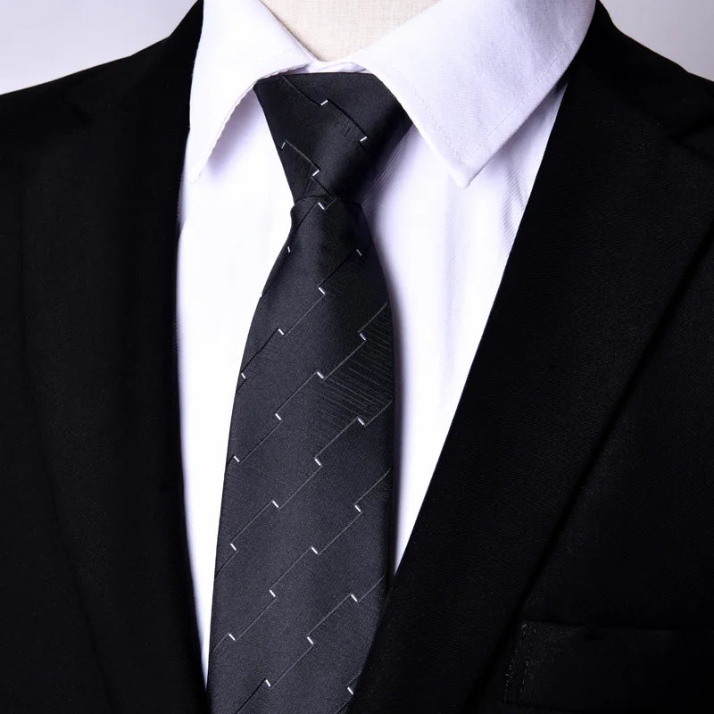 NEW Paisley Zipper Ties for Men 7CM Skinny Neck Tie Solid Striped Neckties Men's Automatic Zipper Tie Blue Lazy Ties