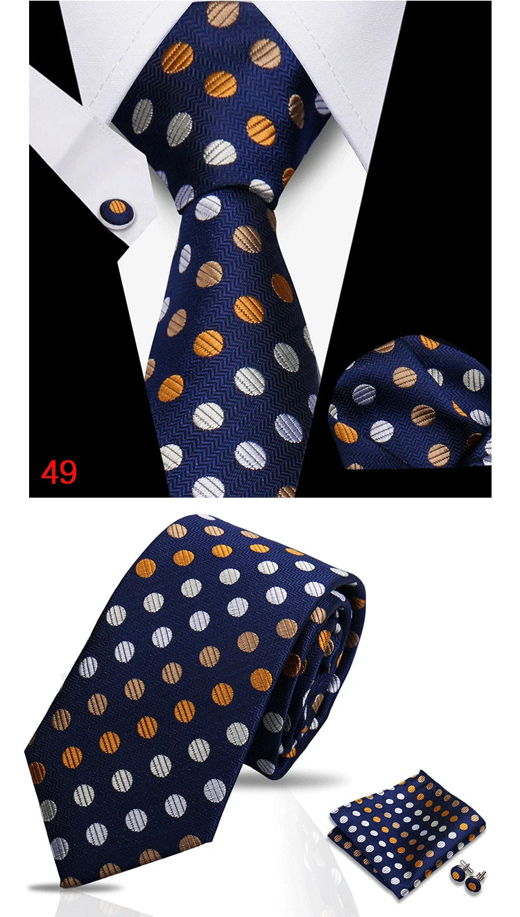 HUISHI 3-Pieces Blue Business Men's Tie Set Handmade NeckTie Men Formal Luxury Wedding High Quality Gravata Suit Accessories