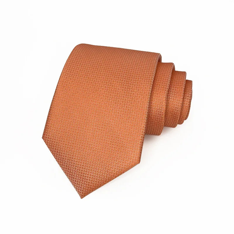 8cm Width Solid Color Dark Striped Neck Ties For Men Trendy Gentlemen Formal Brown Wine Necktie Wedding Party Suit Tuxedo Cravat