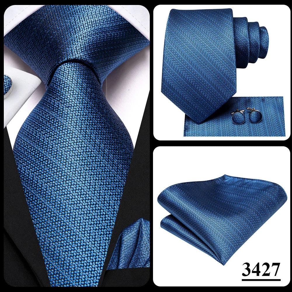 Hi-Tie 100% Silk Luxury Mens Ties Floral Black Gold Ties Paisley NeckTie Pocket Square Cufflinks Set Men's Wedding Party Tie