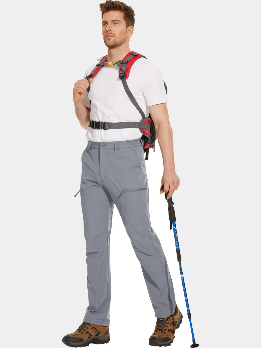 MAGCOMSEN Men's Waterproof Hiking Pants with Multi-pockets Ripstop Hard-wearing Quick Dry Casual Cargo Straight Working Pants