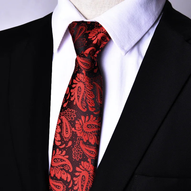 NEW Paisley Zipper Ties for Men 7CM Skinny Neck Tie Solid Striped Neckties Men's Automatic Zipper Tie Blue Lazy Ties