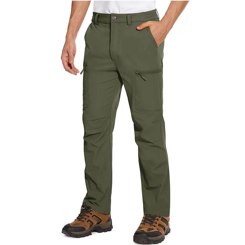 MAGCOMSEN Men's Waterproof Hiking Pants with Multi-pockets Ripstop Hard-wearing Quick Dry Casual Cargo Straight Working Pants