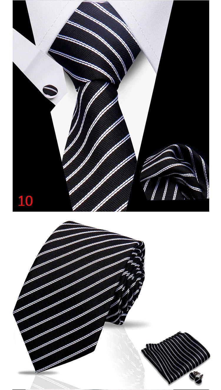 HUISHI 3-Pieces Blue Business Men's Tie Set Handmade NeckTie Men Formal Luxury Wedding High Quality Gravata Suit Accessories