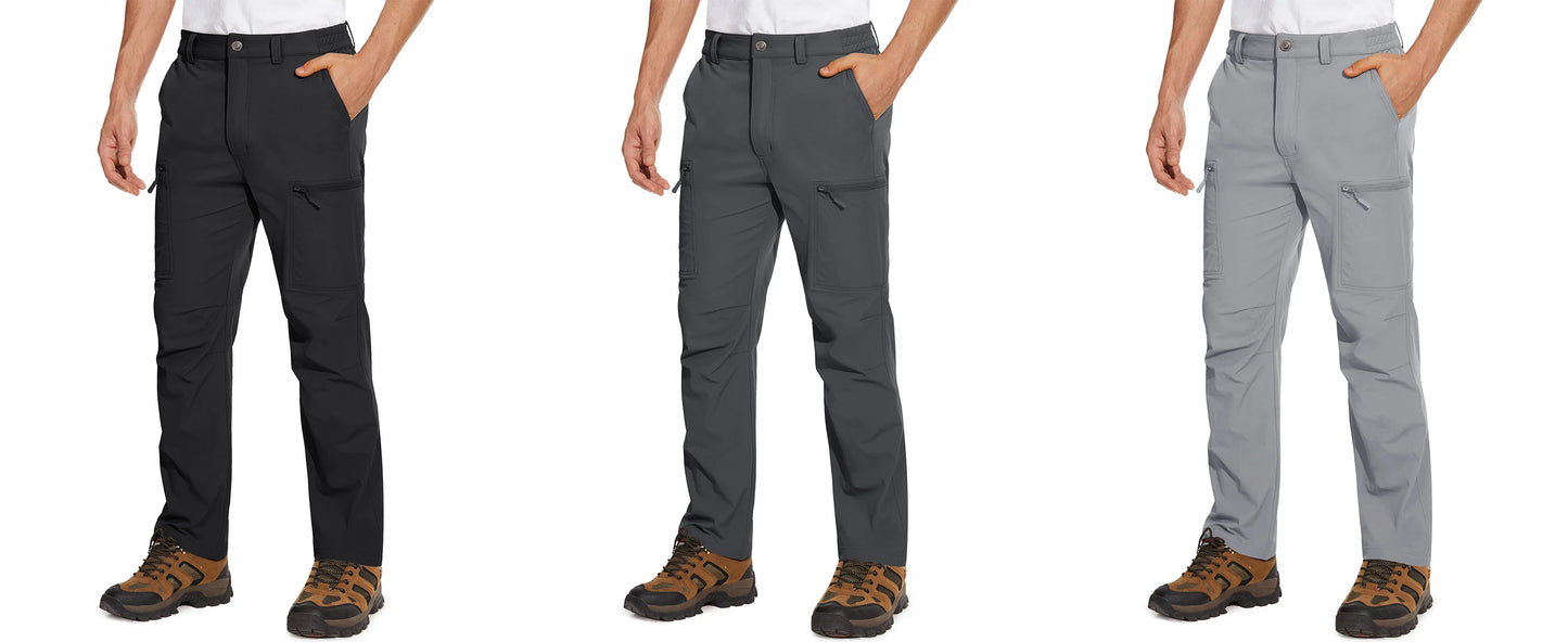 MAGCOMSEN Men's Waterproof Hiking Pants with Multi-pockets Ripstop Hard-wearing Quick Dry Casual Cargo Straight Working Pants