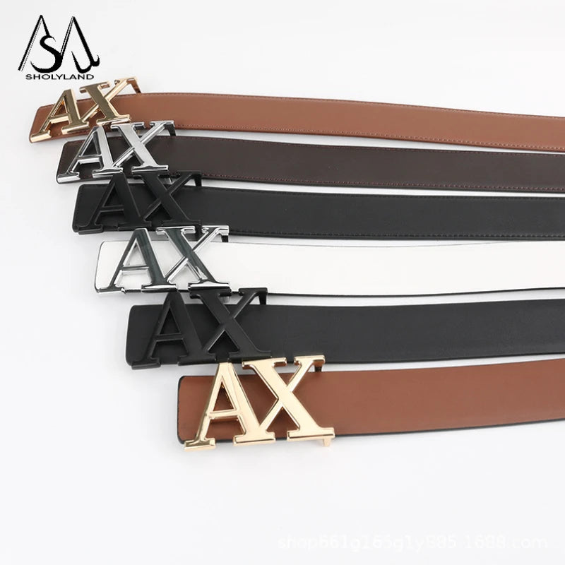 New Trend Fashion Men's Belt Leather Designer Pants Fashion Brand Wide Belt Men's Luxury Fancy Vintage Strap Men's Jeans