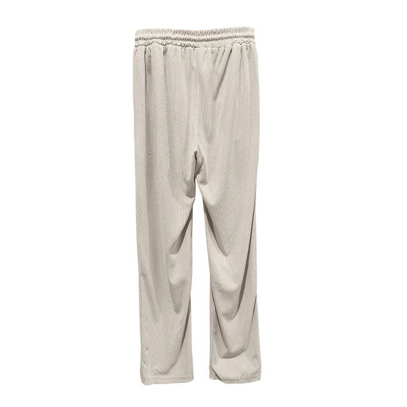 Summer new European and American men's solid color suit lapel short sleeve zipper trouser suit