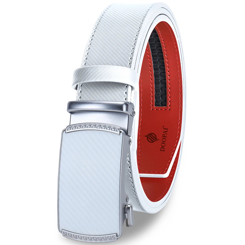125cm Men Belts  Automatic Buckle Leather Waist Strap Male Waistband Mens High Quality Girdle Belts for Women Men Gifts