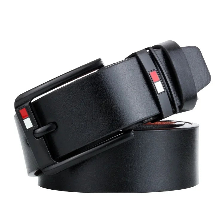 Famous Brand Design PU Leather Belt for Men Classical Alloy Pins Buckle Waist Belts Wild West Punk for Jeans Leisure Waistband