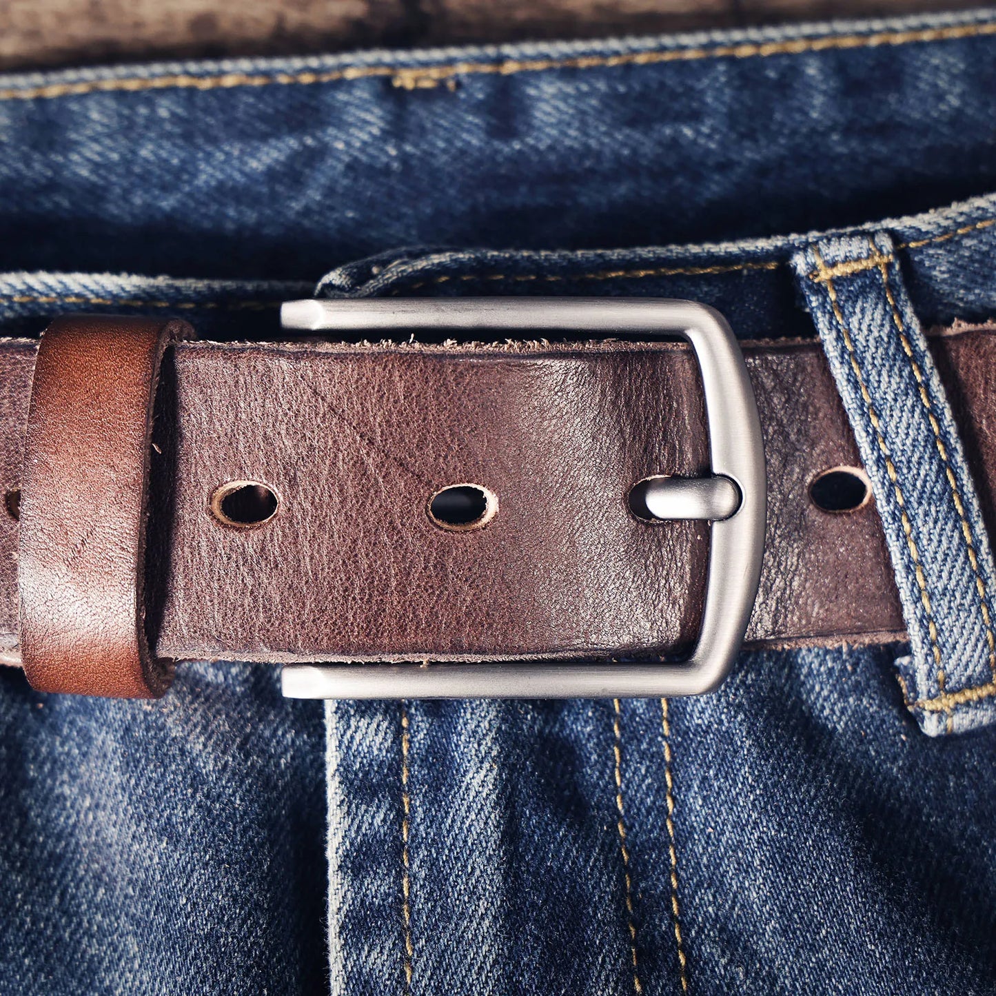 Retro Casual Cowhide Genuine Leather Men's Pin Buckle Belt, StudentBelt, Simple Classic Belt