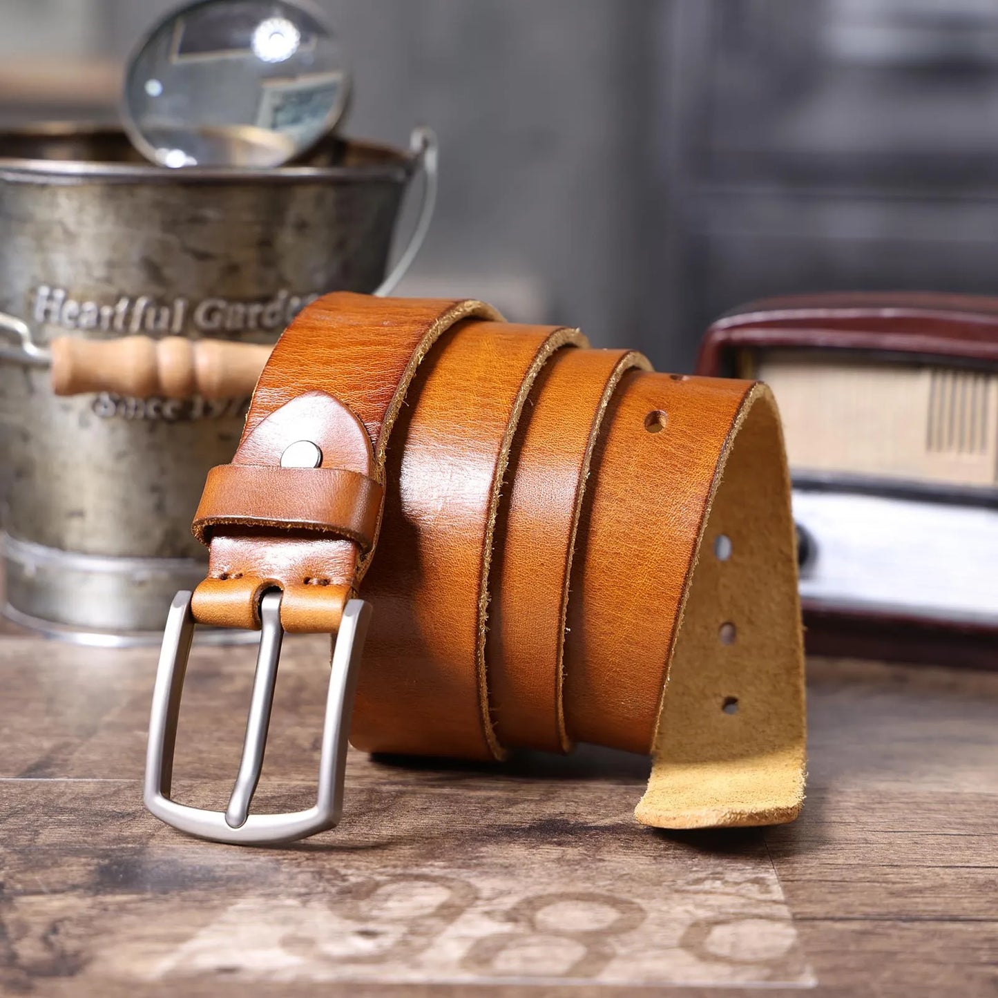 Retro Casual Cowhide Genuine Leather Men's Pin Buckle Belt, StudentBelt, Simple Classic Belt