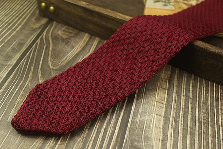 Fashion Solid Color Neckties For Men Women Casual Knitted Neck Ties 7cm Width Brown Orange Tie Daily Wear JK Accessories Cravat