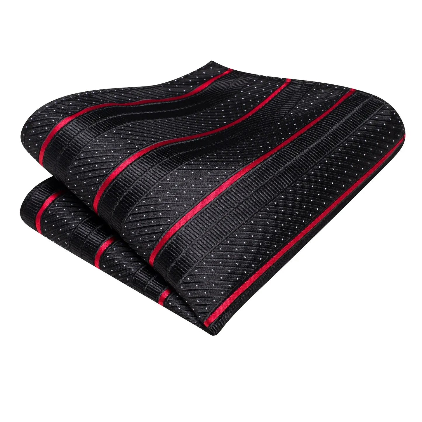 Hi-Tie Striped Black Red Gold Green Silk Wedding Tie For Men Handky Cufflink Gift Men Necktie Fashion Designer Business Party